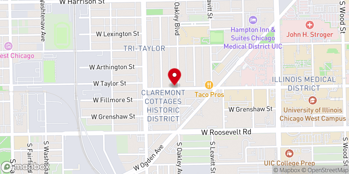 Map showing location of Chicago International Evangelical Free Church Office