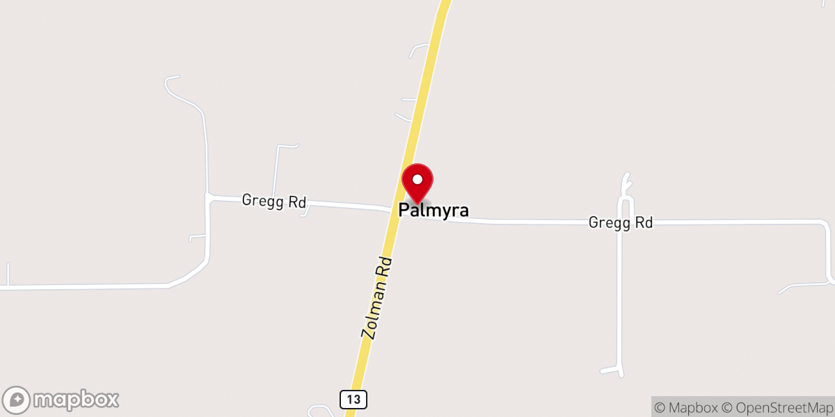 Map showing location of Palmyra Church of Christ