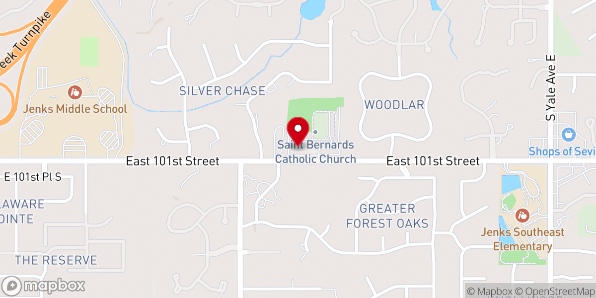 Map showing location of Saint Bernards Catholic Church