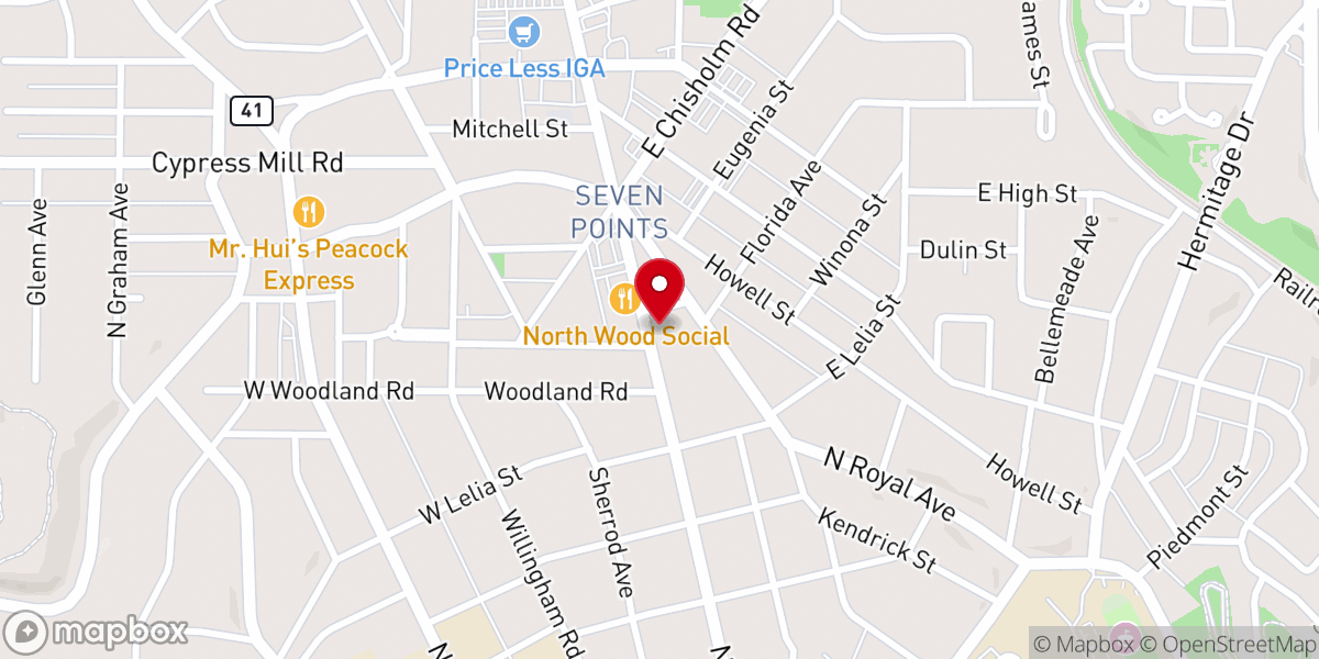 Map showing location of Living Spirit Church