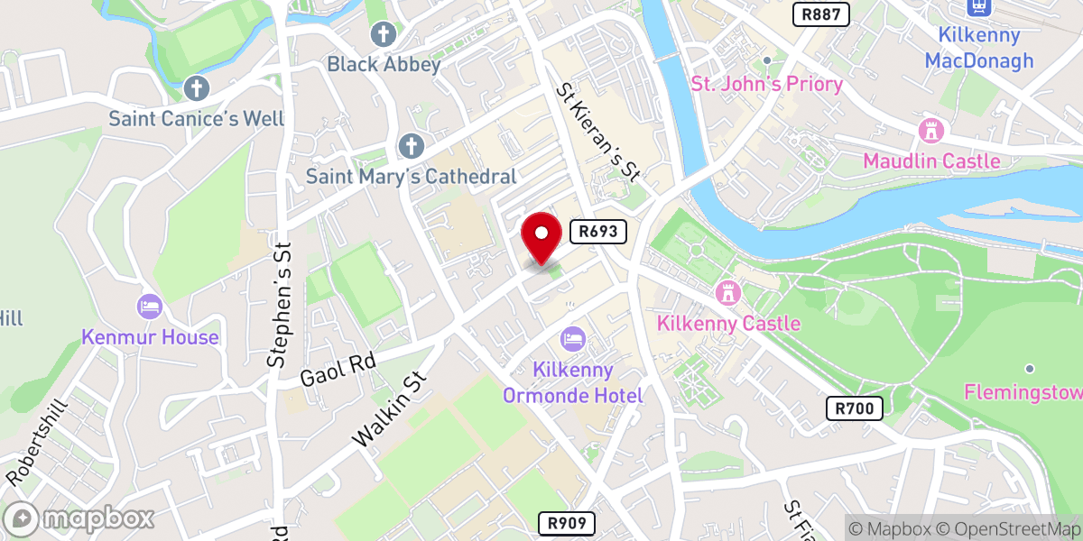 Map showing location of Capuchin Friary