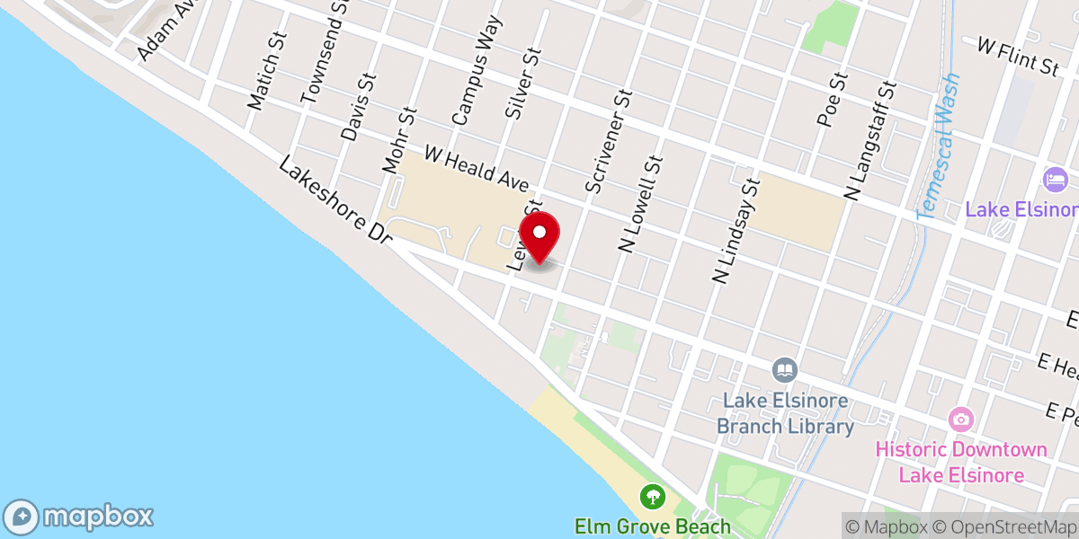 Map showing location of Lakeside Baptist Church