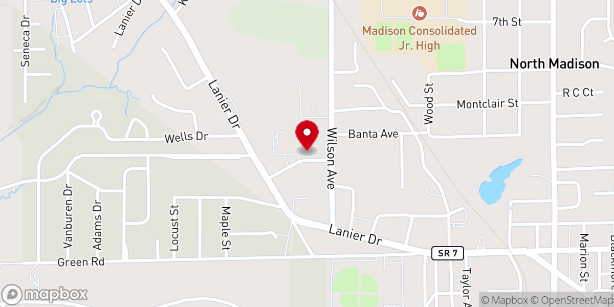 Map showing location of Faith Baptist Church of Madison Inc
