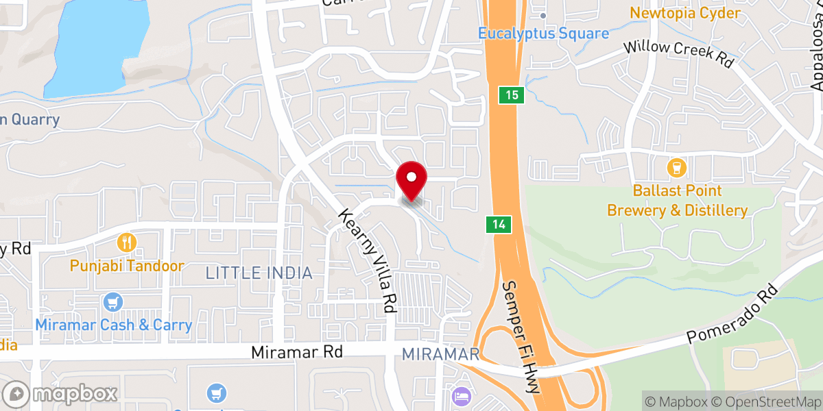 Map showing location of Mira Mesa First Assembly of God Church