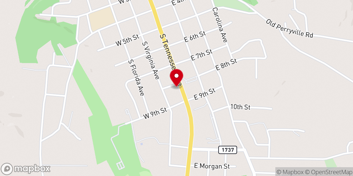 Map showing location of Parsons AME Church