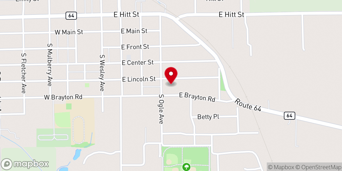 Map showing location of Trinity Lutheran Church