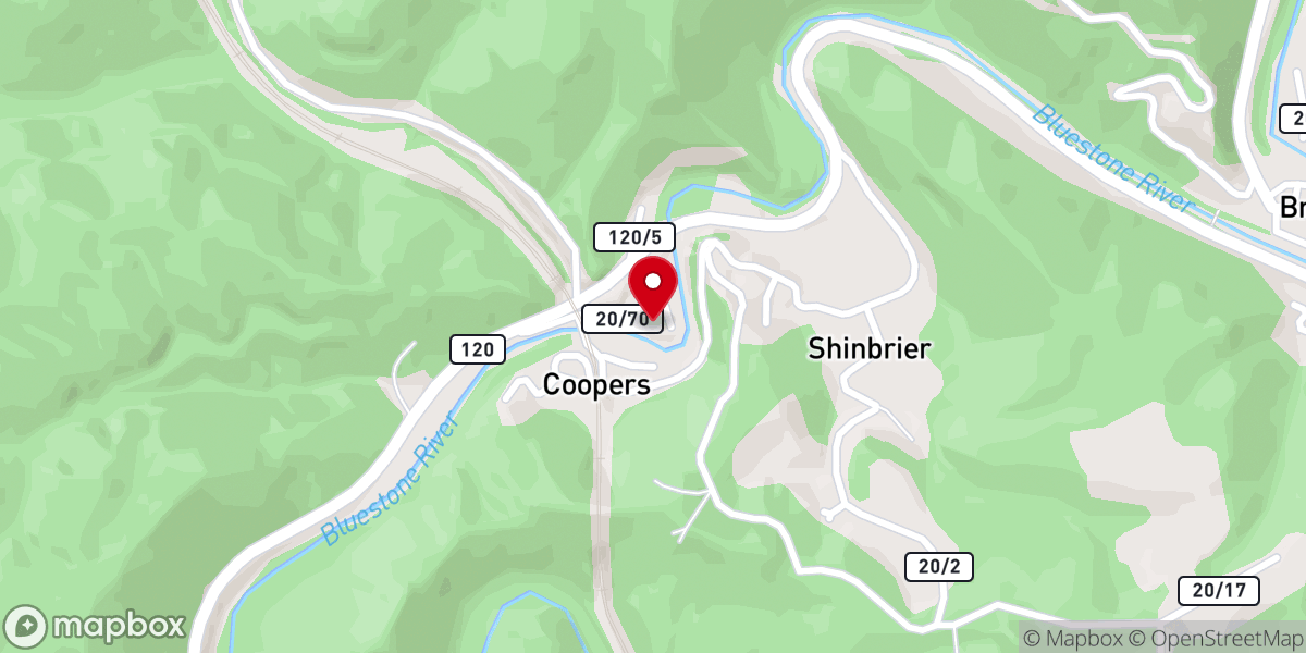 Map showing location of Mill Creek Baptist Church