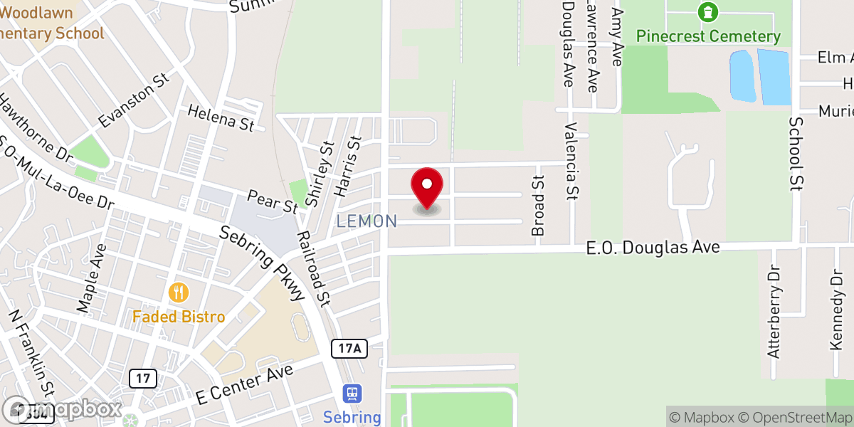Map showing location of Benjamin Davis Miracle Temple Church of God In Christ