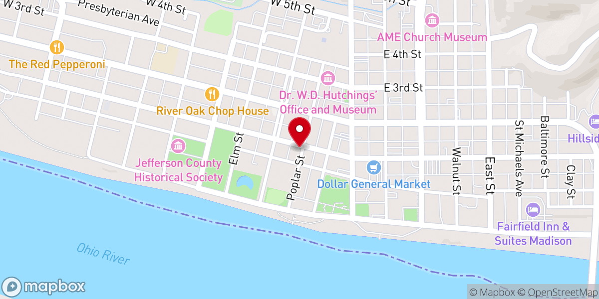 Map showing location of Historic Madison Inc