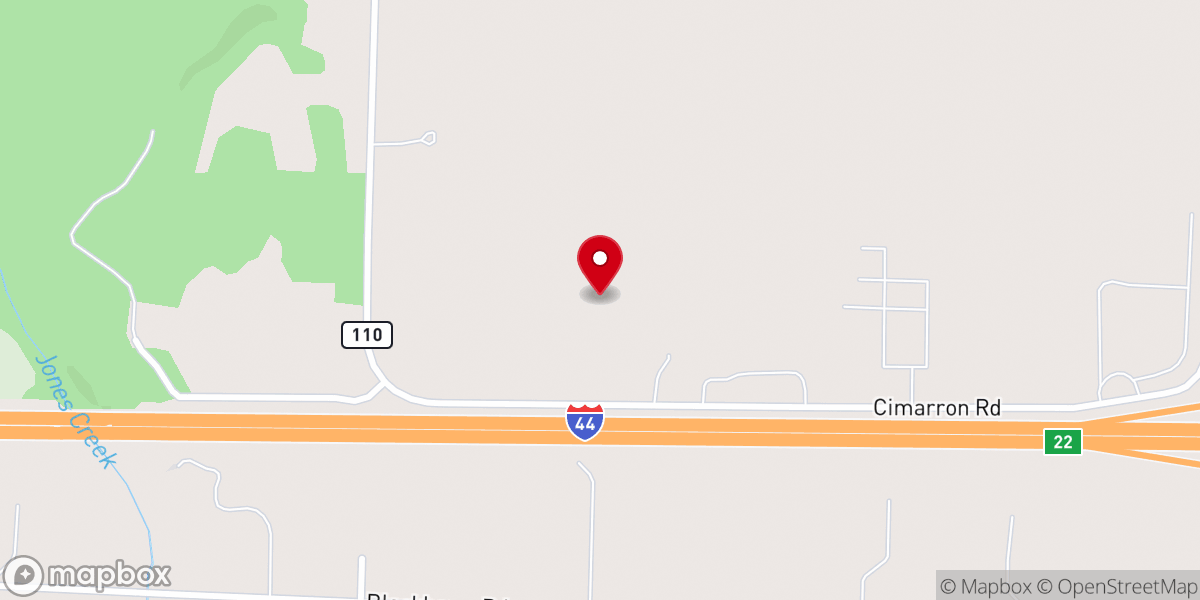Map showing location of Risen Ranch Cowboy Church