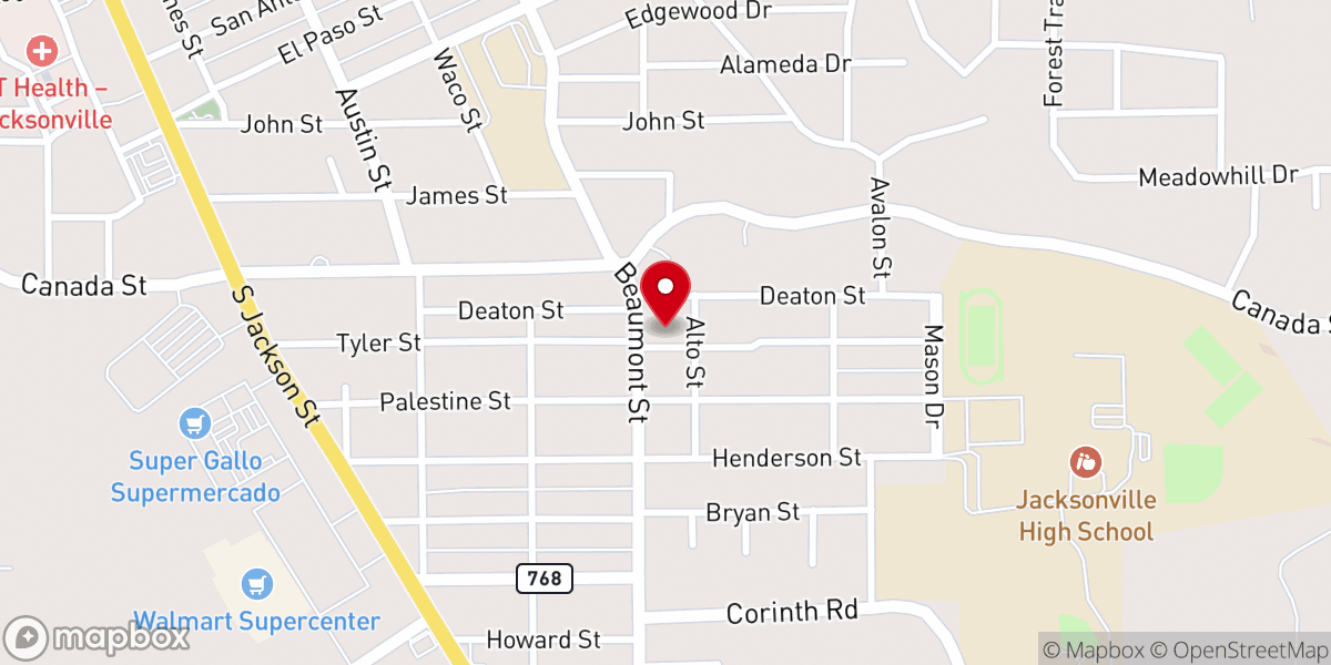 Map showing location of Tyler Street Baptist Church