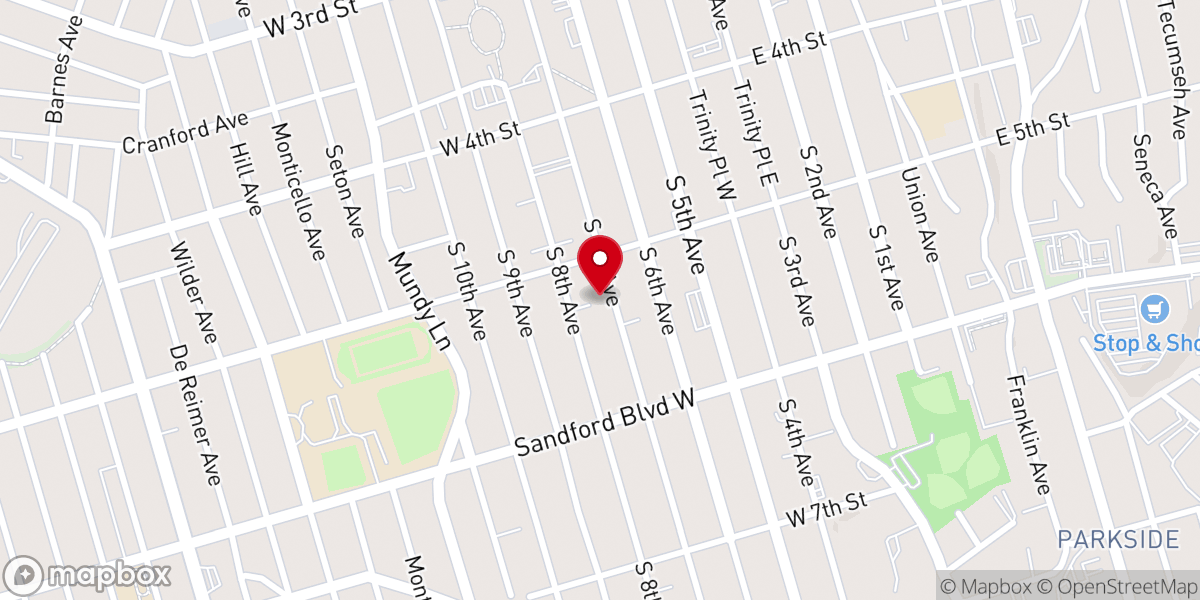 Map showing location of Mount Zion Christian Church