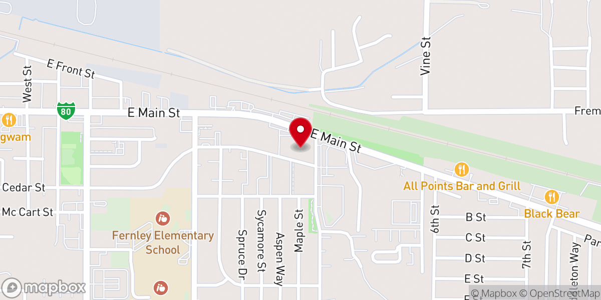 Map showing location of Fernley First Baptist Church 2020