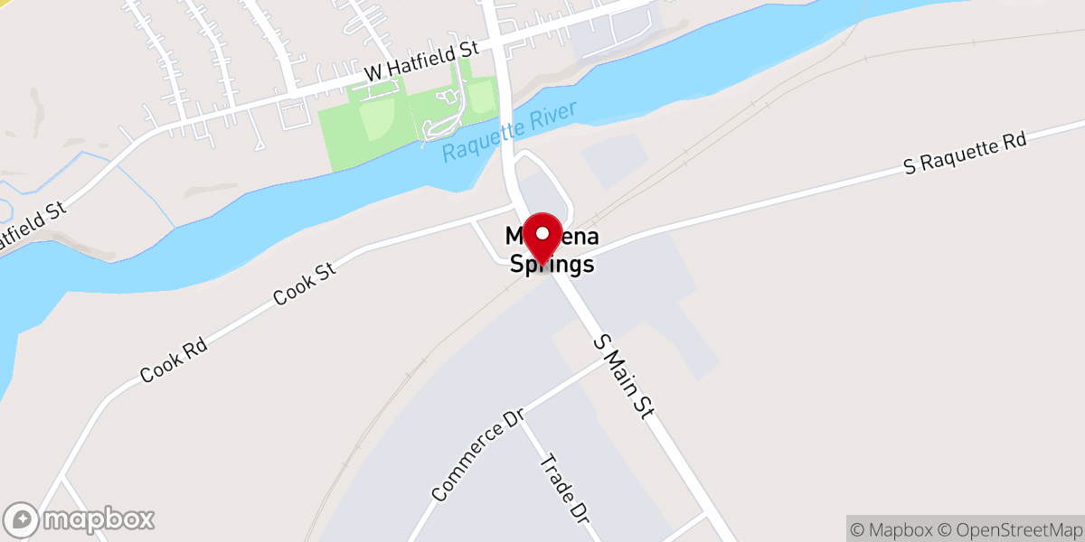 Map showing location of Massena Market Place