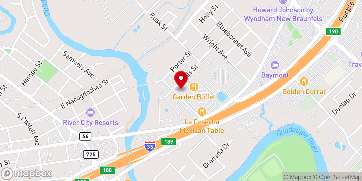 Map showing location of Life Church New Braunfels