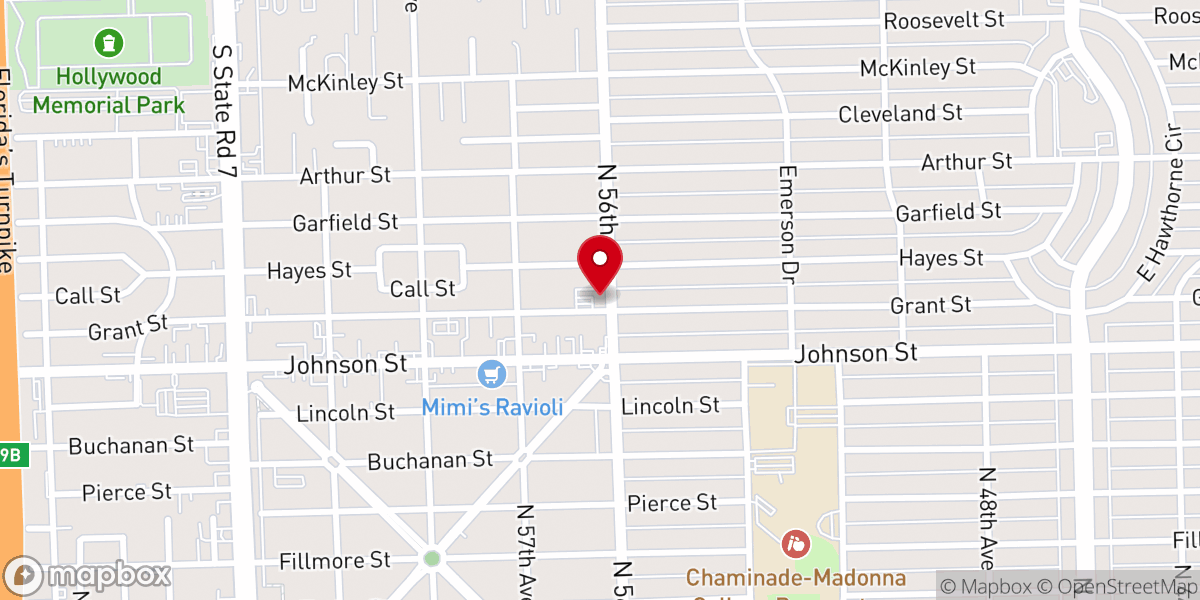 Map showing location of Hollywood Hills Church-Christ