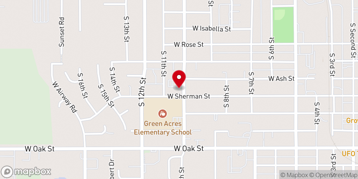 Map showing location of Valley Hope Community Church