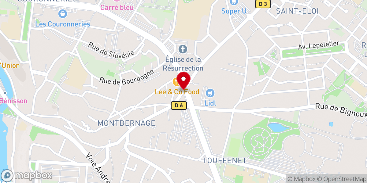 Map showing location of Cure des Couronneries