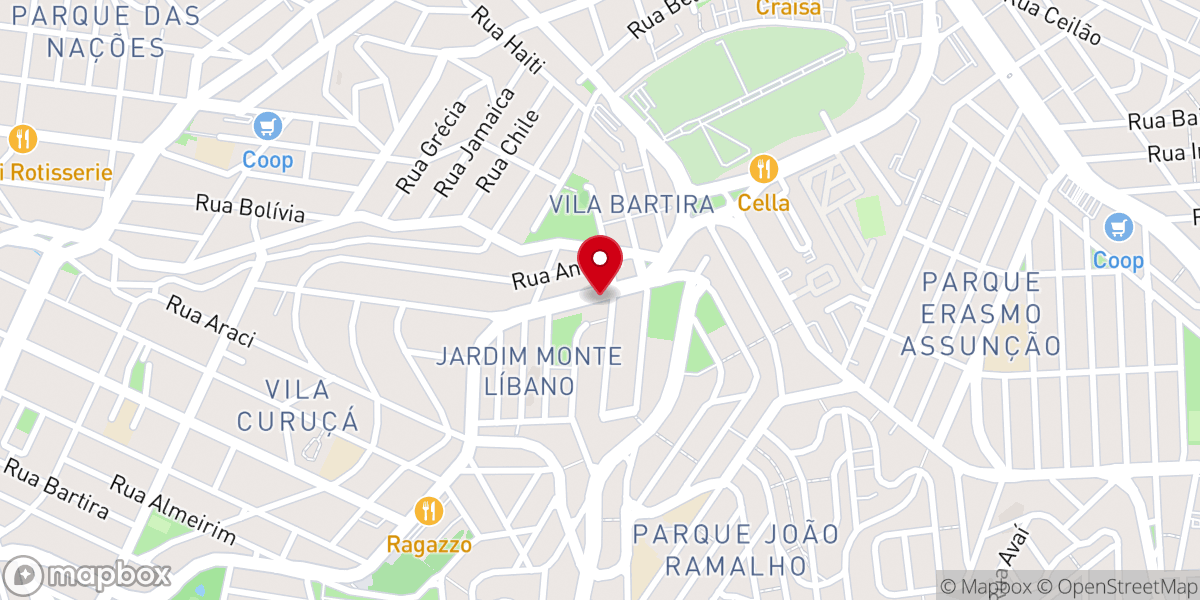 Map showing location of Igreja Batista Nikkey Em Santo Andre