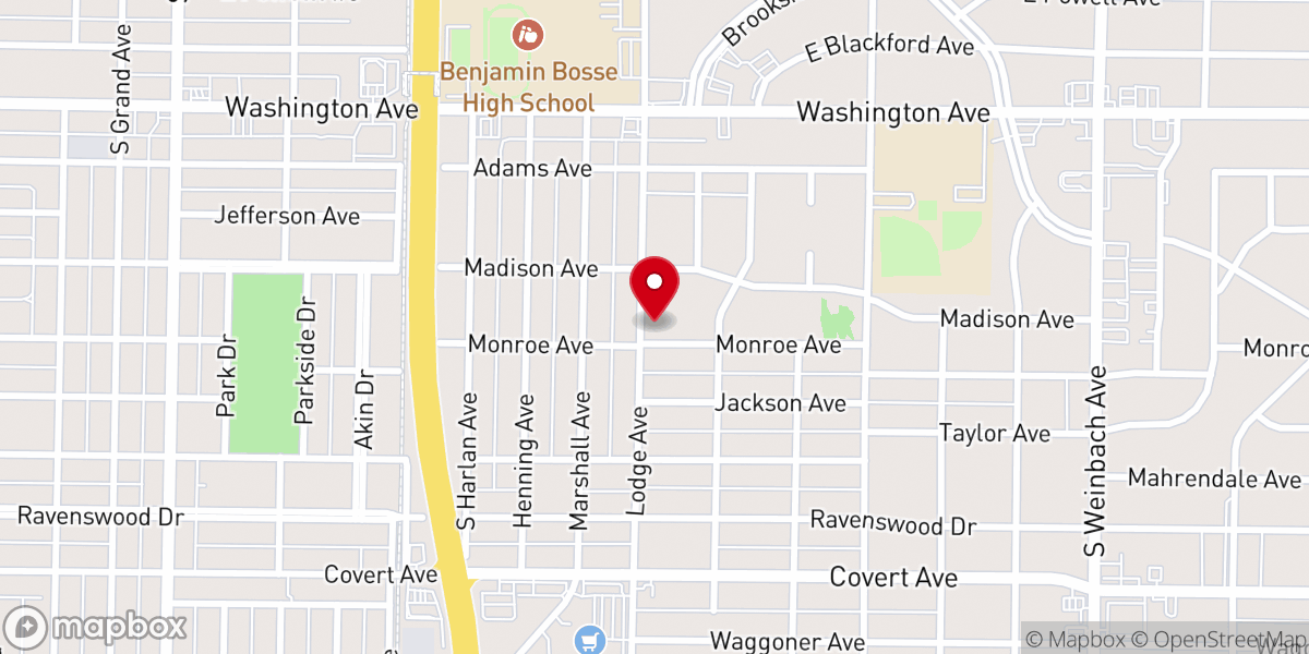 Map showing location of Greater Hope Christian Church