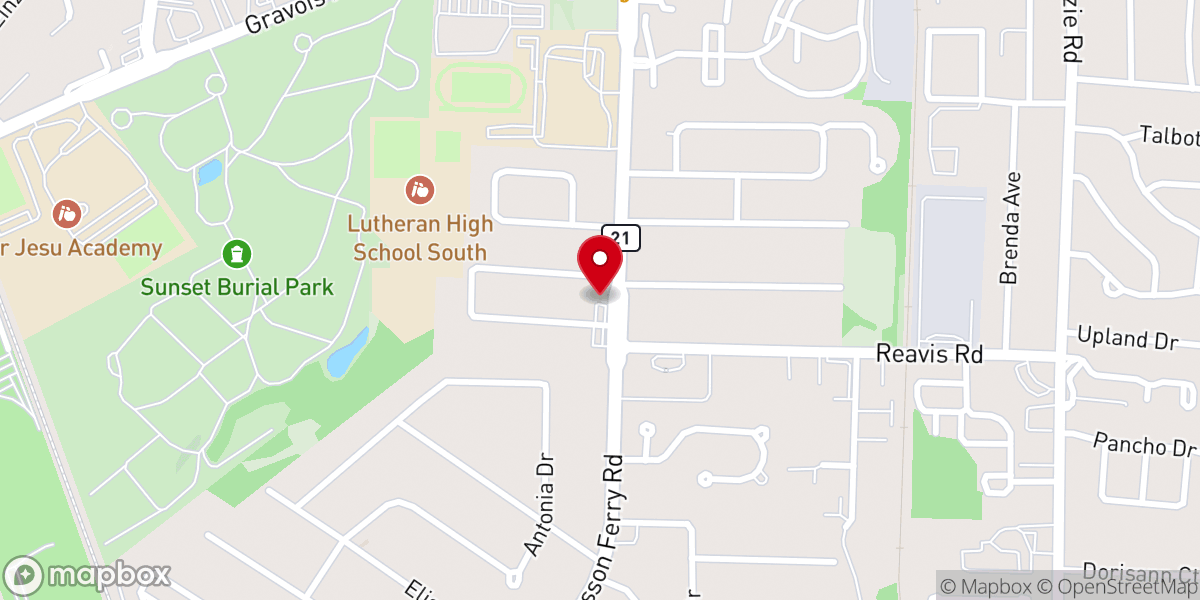 Map showing location of Affton Christian Church