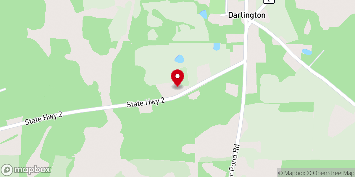 Map showing location of Darlington Baptist Church