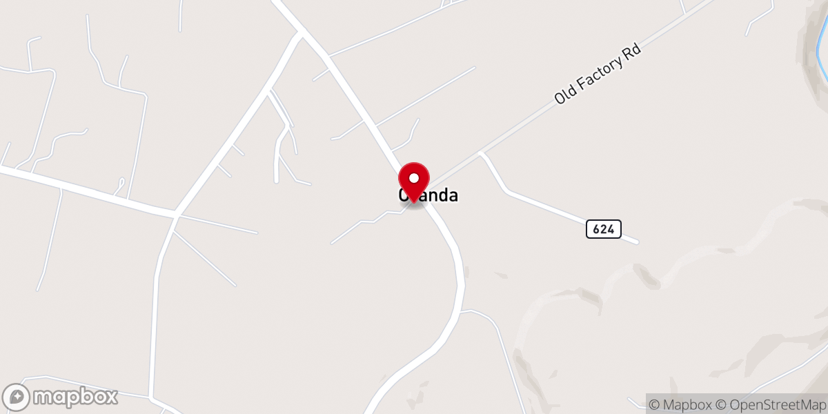 Map showing location of Walnut Springs Christian Church