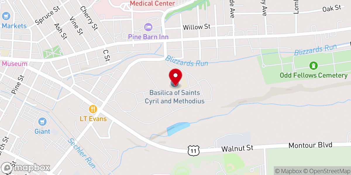Map showing location of Basilica of Saints Cyril and Methodius