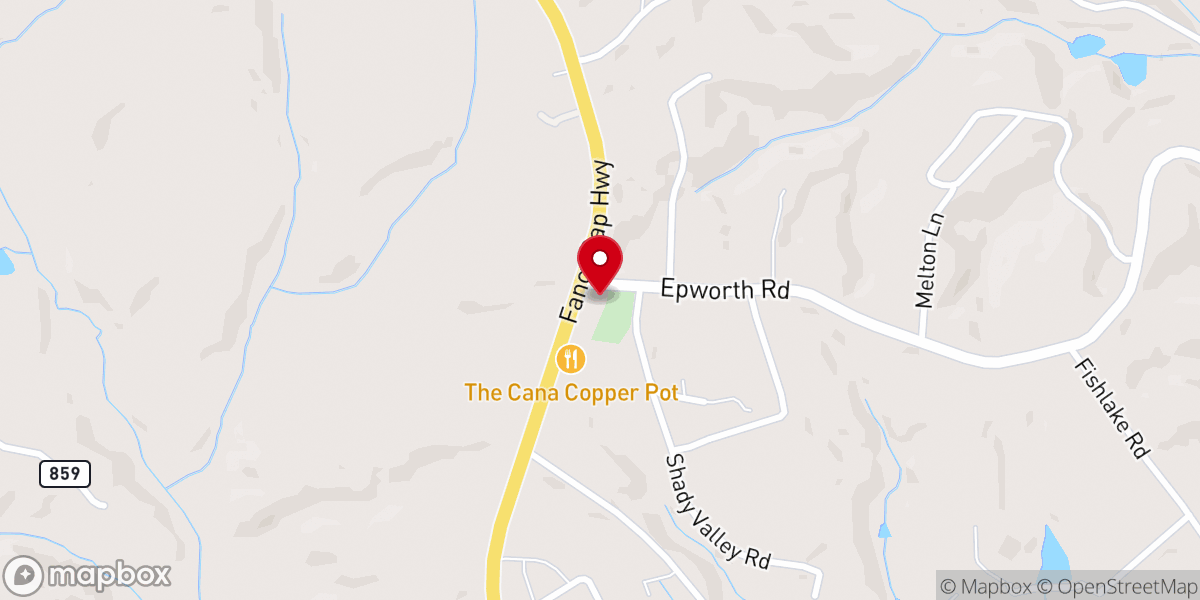 Map showing location of Epworth Memorial Wesleyan Church