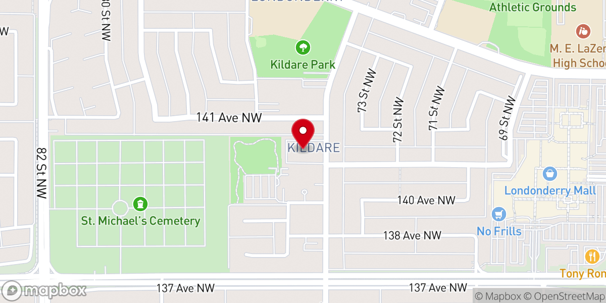 Map showing location of Edmonton Alberta Mission Office
