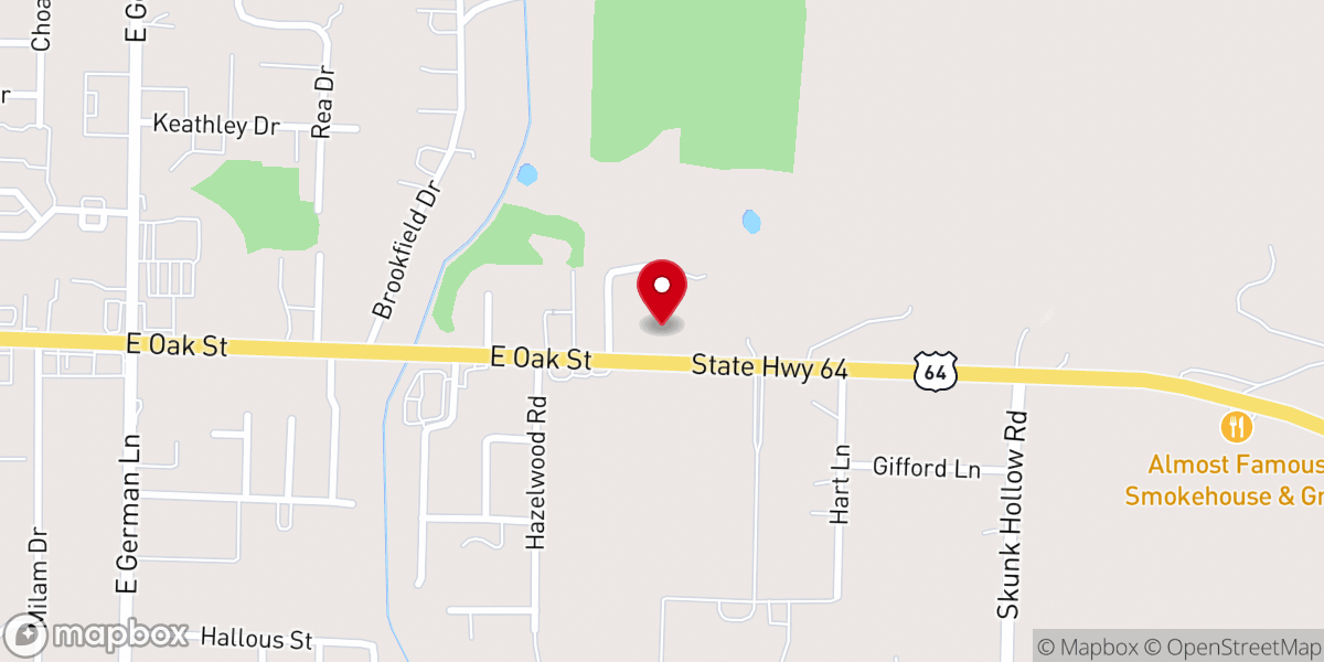 Map showing location of Oasis Church