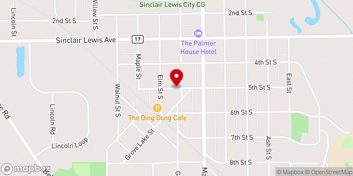 Map showing location of First United Church Parsonage