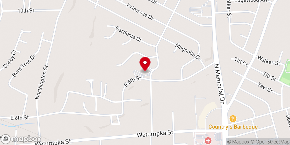 Map showing location of Camellia Baptist Church