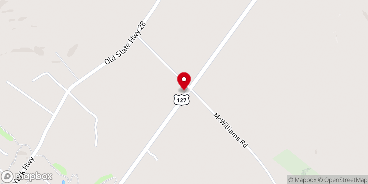 Map showing location of Mount Airy Baptist Church