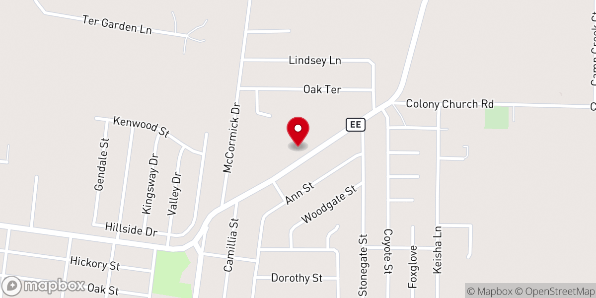 Map showing location of Faith Baptist Church