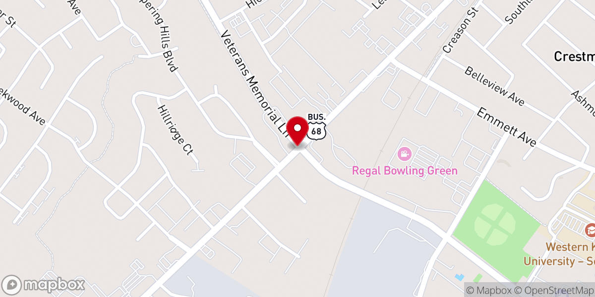 Map showing location of Bowling Green Church