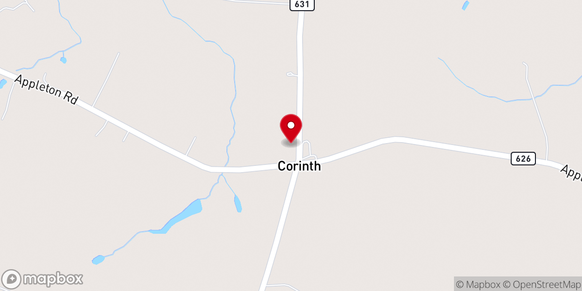 Map showing location of Corinth Friends Meeting