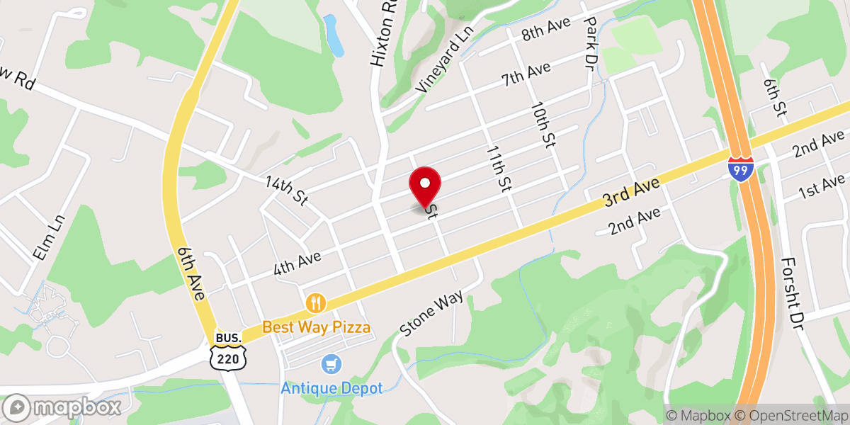 Map showing location of Evangelical Lutheran Church