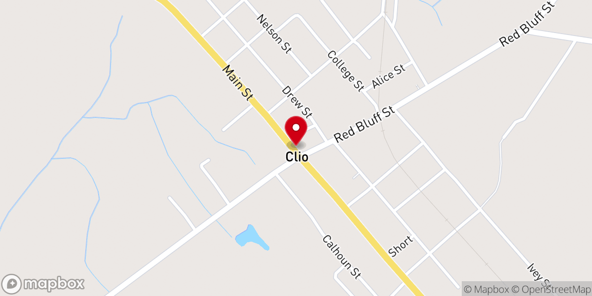 Map showing location of Clio Police Department