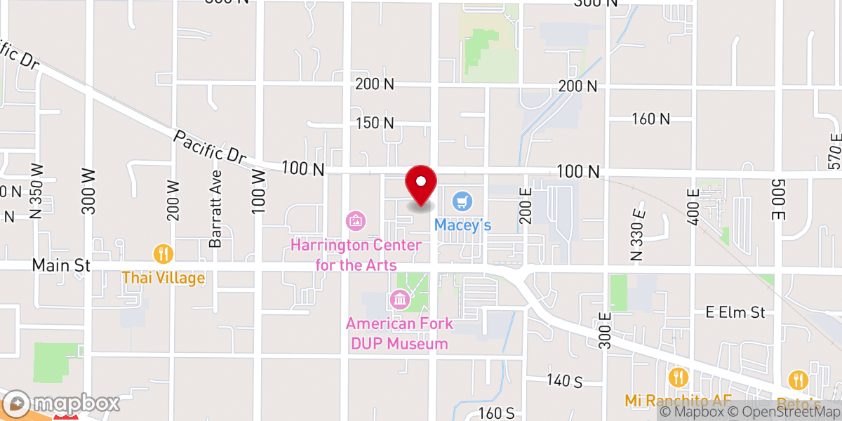 Map showing location of American Fork Presbyterian Church