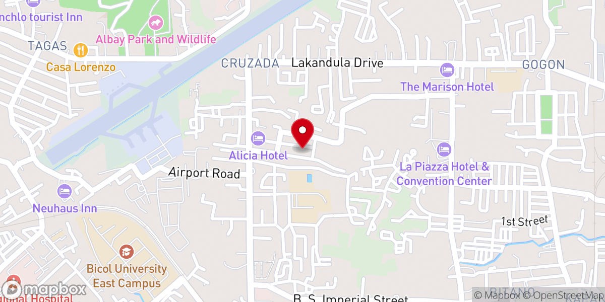 Map showing location of Inter Varsity Christian Fellowship of the Philippines, Inc. - Legazpi