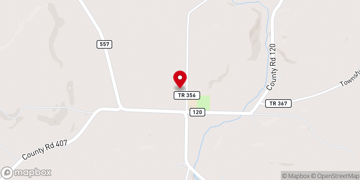 Map showing location of Messiah Amish Mennonite Church