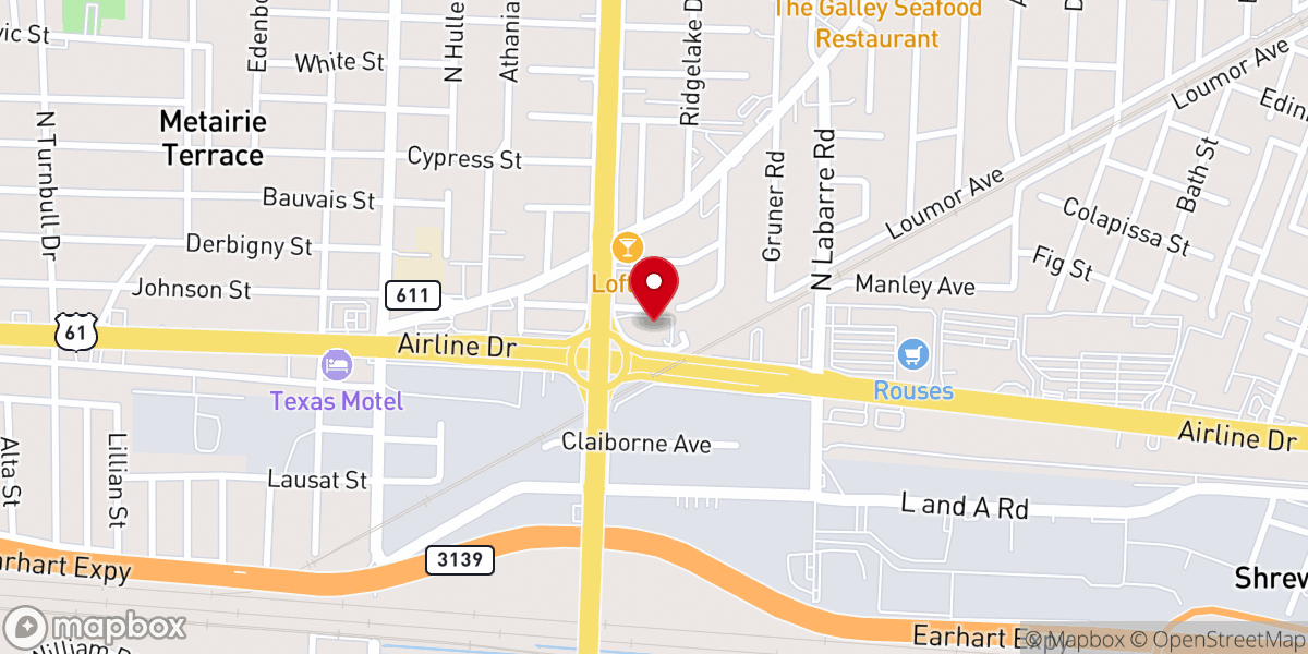 Map showing location of Jefferson Parish Health Unit