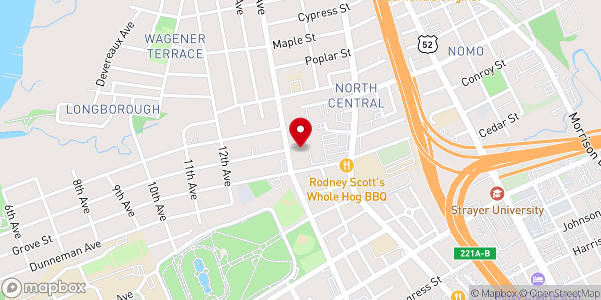 Map showing location of Asbury-St. James United Methodist Church