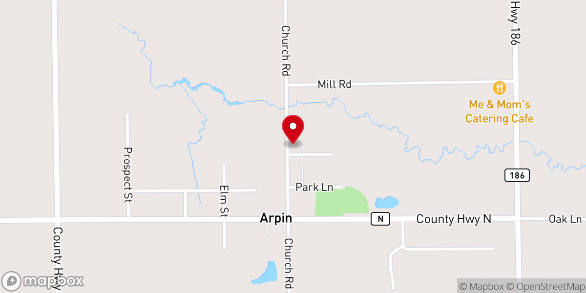 Map showing location of First Presbyterian Church