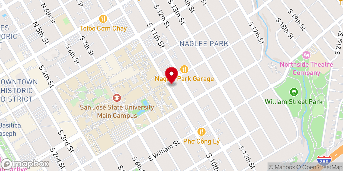 Map showing location of SJSU Newman Center