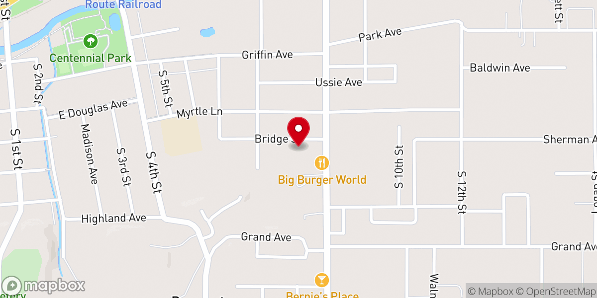 Map showing location of First Christian Church