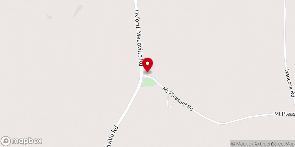 Map showing location of Mt. Pleasant Baptist Church Gloster Ms.