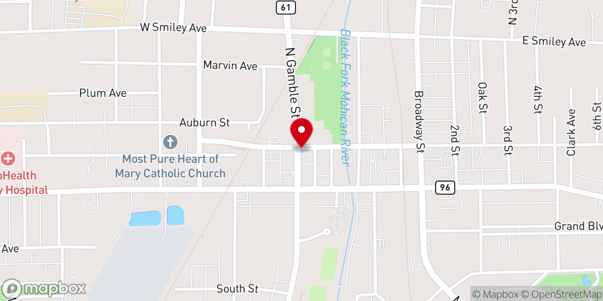 Map showing location of St Mark's Episcopal Church