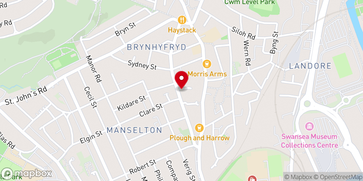 Map showing location of Wesley Methodist Chuch and Centre
